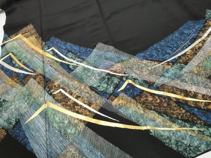 平和屋着物●豪華黒留袖　作家物　駒刺繍　霞文　金銀彩　正絹　逸品　CABJ5094hy
