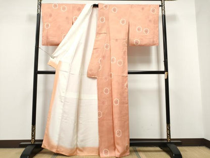 平和屋着物●上質な小紋　絞り　地紋起こし　亀甲花唐草文　正絹　逸品　CABJ5095hy