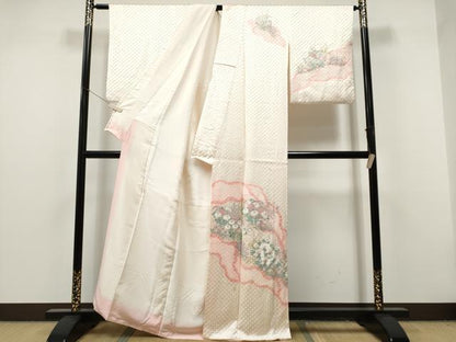 平和屋着物●訪問着　絞り　菊　金銀彩　正絹　逸品　CABJ5096hy