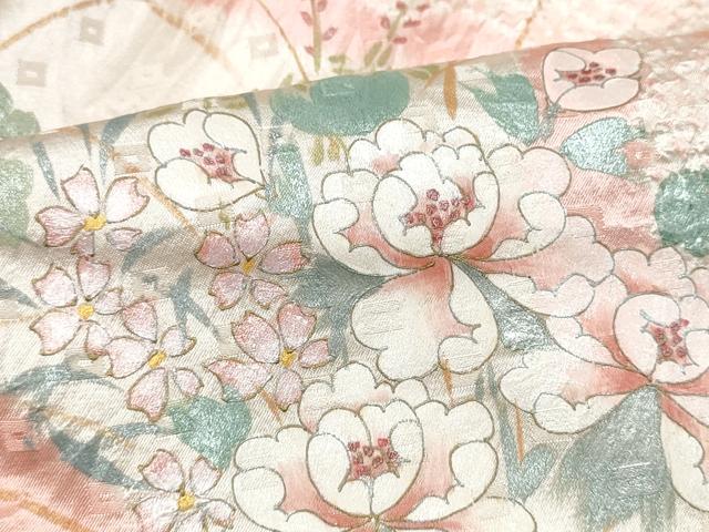 平和屋着物●訪問着　絞り　菊　金銀彩　正絹　逸品　CABJ5096hy