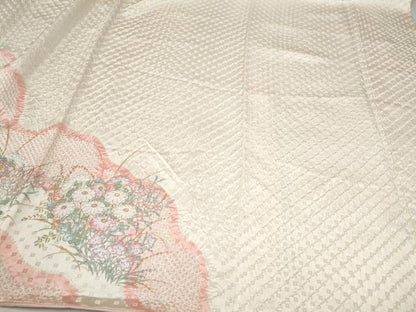 平和屋着物●訪問着　絞り　菊　金銀彩　正絹　逸品　CABJ5096hy