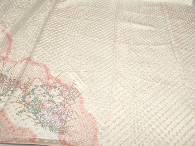 平和屋着物●訪問着　絞り　菊　金銀彩　正絹　逸品　CABJ5096hy