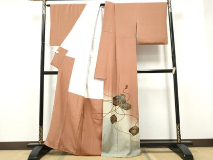 平和屋着物●越後染印傳　根津青宗　色留袖　文箱花文　暈し染め　金銀彩　正絹　逸品　CABJ5101hy