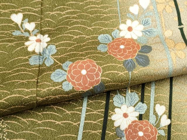 平和屋着物●訪問着　花蝶文　暈し染め　金銀彩　正絹　逸品　CABJ5102hy