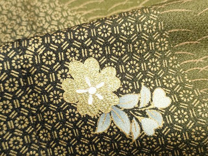 平和屋着物●訪問着　花蝶文　暈し染め　金銀彩　正絹　逸品　CABJ5102hy