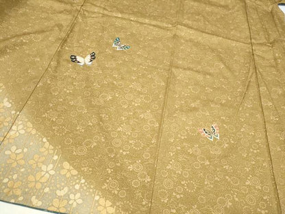 平和屋着物●訪問着　花蝶文　暈し染め　金銀彩　正絹　逸品　CABJ5102hy