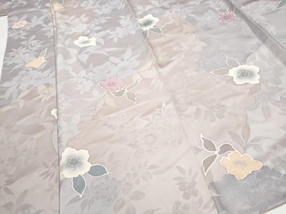 平和屋着物●上質な小紋　地紋起こし　草花文　正絹　逸品　CABJ5109hy