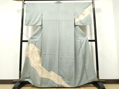 平和屋着物●訪問着　絞り　刺繍　地紙花文　金彩　ますいわ屋扱い　正絹　逸品　CABJ5111hy