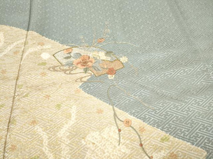 平和屋着物●訪問着　絞り　刺繍　地紙花文　金彩　ますいわ屋扱い　正絹　逸品　CABJ5111hy