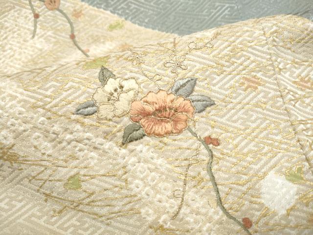 平和屋着物●訪問着　絞り　刺繍　地紙花文　金彩　ますいわ屋扱い　正絹　逸品　CABJ5111hy