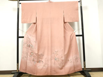 平和屋着物●中国三大刺繍　スワトウ刺繍　総刺繍　訪問着　童子遊び　暈し染め　正絹　逸品　未使用　CABJ5113hy