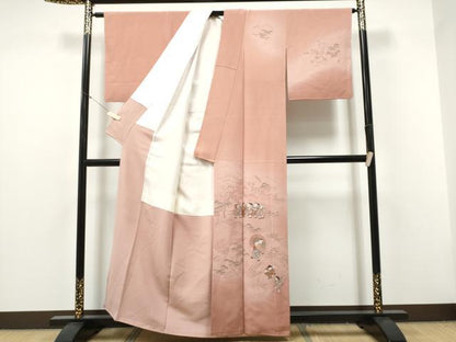 平和屋着物●中国三大刺繍　スワトウ刺繍　総刺繍　訪問着　童子遊び　暈し染め　正絹　逸品　未使用　CABJ5113hy