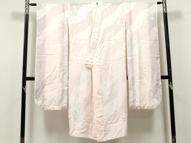 平和屋着物●振袖用長襦袢　無双仕立て　舞桜鈴地紋　暈し染め　正絹　逸品　CABJ5119hy