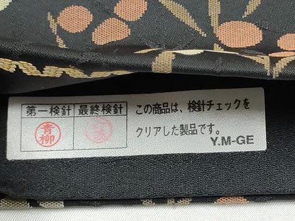 平和屋着物●西陣　木野織物　菱屋善兵衛謹製　六通柄袋帯　枝花文　証紙付き　正絹　逸品　CABJ5123hy