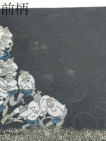 平和屋着物●六通柄袋帯　人物文　金糸　正絹　逸品　CABJ5141hy
