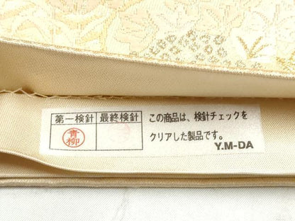 平和屋着物●六通柄袋帯　唐織　草花文　金糸　正絹　逸品　CABJ5145hy