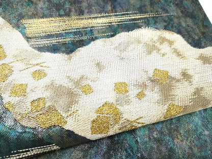 平和屋着物●伝統工芸士　紋屋五左衛門　六通柄袋帯　道長霞文　金糸　引箔　正絹　逸品　CABJ5147hy