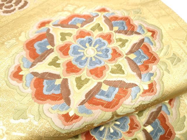 平和屋着物●六通柄袋帯　唐織　正倉院花鳥文　金糸　正絹　逸品　CABJ5149hy