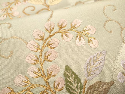 平和屋着物●六通柄袋帯　唐織　花唐草文　金糸　正絹　逸品　CABJ5156hy