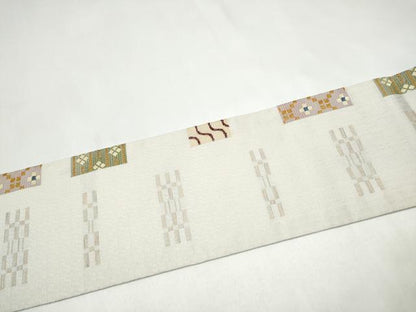 平和屋着物●九寸名古屋帯　吉祥文　正絹　逸品　CABJ5165hy
