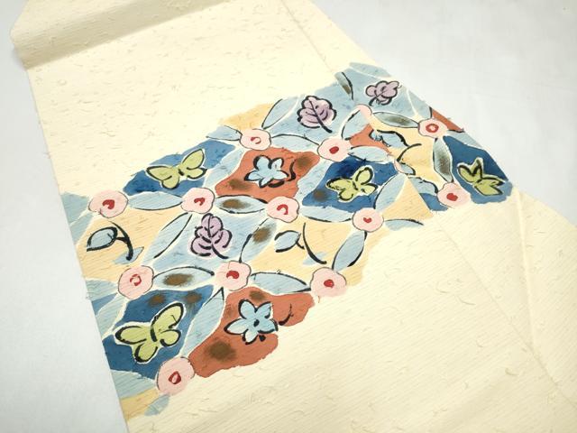 平和屋着物●九寸名古屋帯　作家物　髭紬　辻が花　正絹　逸品　CABJ5170hy