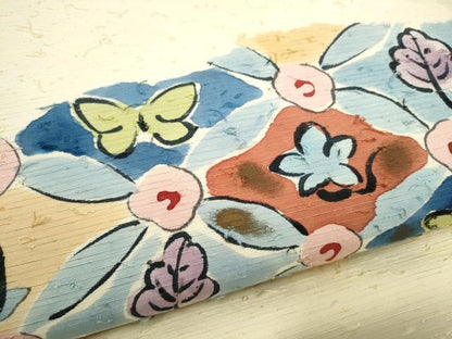 平和屋着物●九寸名古屋帯　作家物　髭紬　辻が花　正絹　逸品　CABJ5170hy