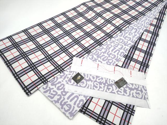 平和屋着物●両面　全通柄袋帯　格子柄　上代28万　反端付き　正絹　逸品　CABJ5191hy