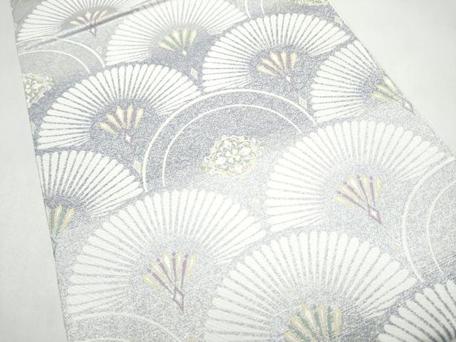 平和屋着物●六通柄袋帯　唐織　菊青海波　ラメ糸　正絹　逸品　CABJ5192hy
