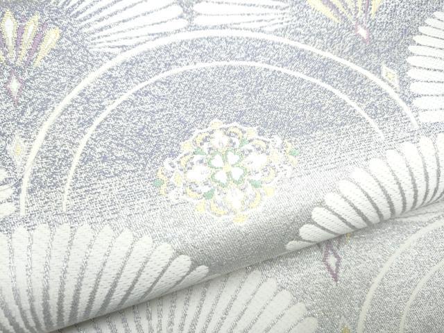 平和屋着物●六通柄袋帯　唐織　菊青海波　ラメ糸　正絹　逸品　CABJ5192hy