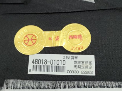 平和屋着物●西陣　廣部商事織物　六通柄袋帯　色紙重ね風景文　金糸　正絹　逸品　CABJ5195hy