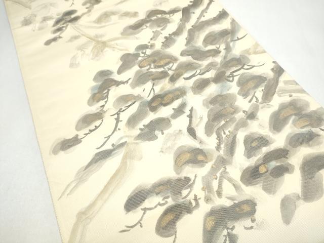 平和屋着物●京友禅作家　山科春宣　六通柄袋帯　枝松文　金彩　正絹　逸品　CABJ5197hy