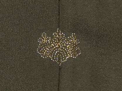 平和屋着物＃羽織　刺繍　亀甲草花丸文　黒地　正絹　逸品　CABJ5202in