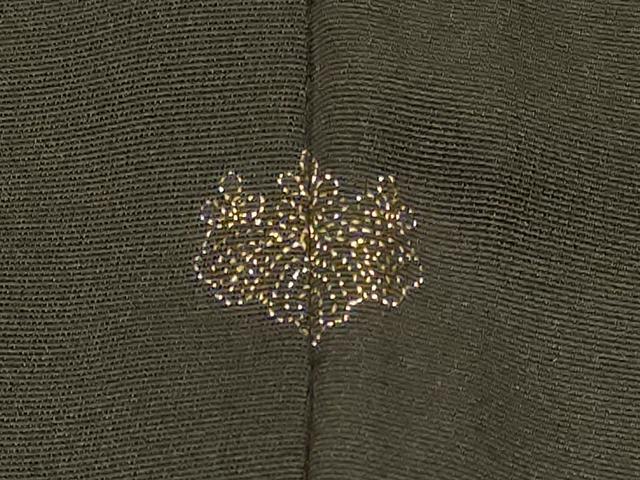 平和屋着物＃羽織　刺繍　亀甲草花丸文　黒地　正絹　逸品　CABJ5202in
