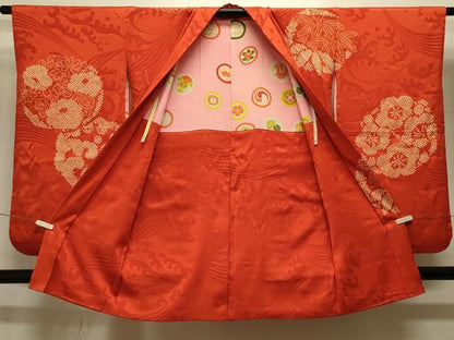 平和屋着物＃アンティーク　大正ロマン　羽織　絞り　草花丸文　正絹　逸品　CABJ5203in