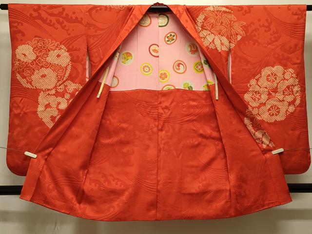 平和屋着物＃アンティーク　大正ロマン　羽織　絞り　草花丸文　正絹　逸品　CABJ5203in