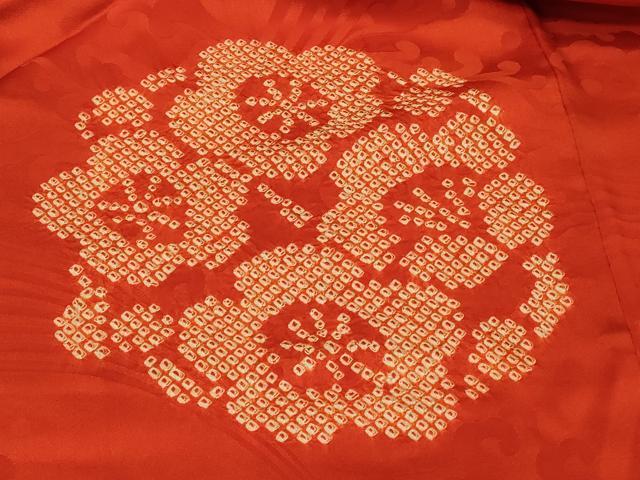 平和屋着物＃アンティーク　大正ロマン　羽織　絞り　草花丸文　正絹　逸品　CABJ5203in