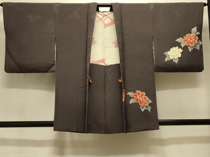 平和屋着物＃羽織　牡丹　正絹　逸品　CABJ5204in