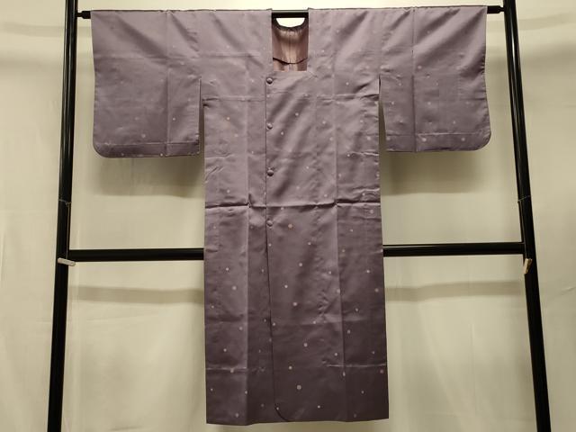 平和屋着物＃道行コート　雨コート　単衣　霞文　ロング丈　正絹　逸品　CABJ5205in