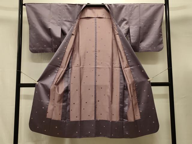 平和屋着物＃道行コート　雨コート　単衣　霞文　ロング丈　正絹　逸品　CABJ5205in