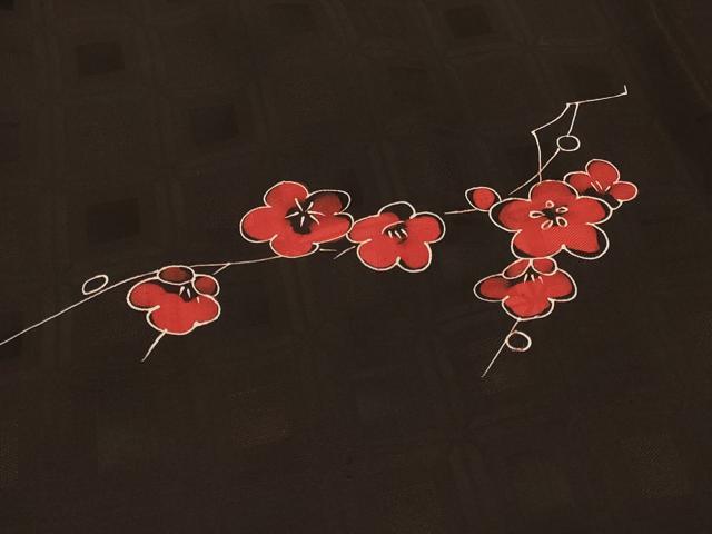 平和屋着物＃羽織　枝梅文　正絹　逸品　CABJ5206in