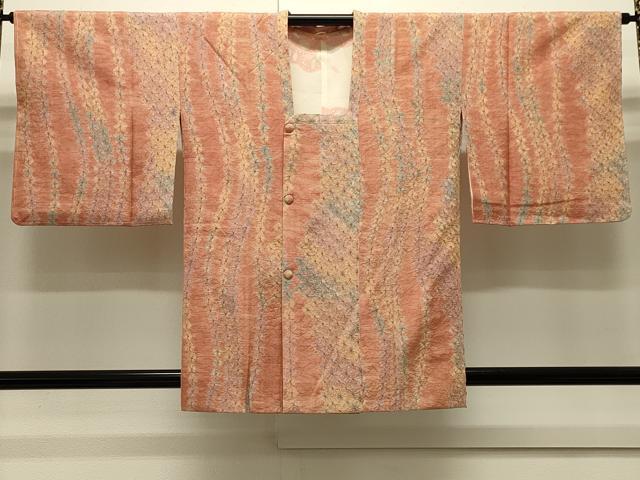 平和屋着物＃道行コート　紬地　蜘蛛絞り　正絹　逸品　未使用　CABJ5207in