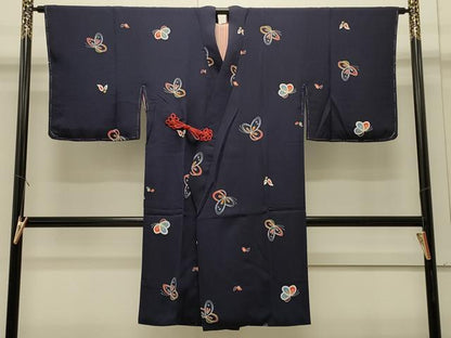 平和屋着物＃道中着　舞蝶文　ロング丈　正絹　逸品　未使用　CABJ5211in