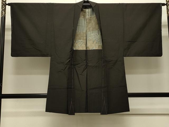 平和屋着物＃男性　長羽織　紬地　霞文　正絹　逸品　未使用　CABJ5213in