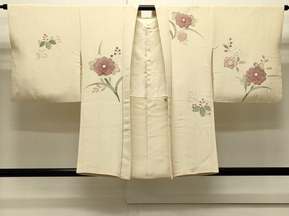 平和屋着物＃羽織　駒刺繍　草花文　金彩　正絹　逸品　CABJ5215in