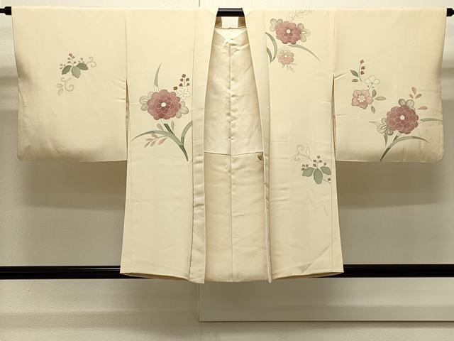 平和屋着物＃羽織　駒刺繍　草花文　金彩　正絹　逸品　CABJ5215in
