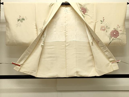 平和屋着物＃羽織　駒刺繍　草花文　金彩　正絹　逸品　CABJ5215in