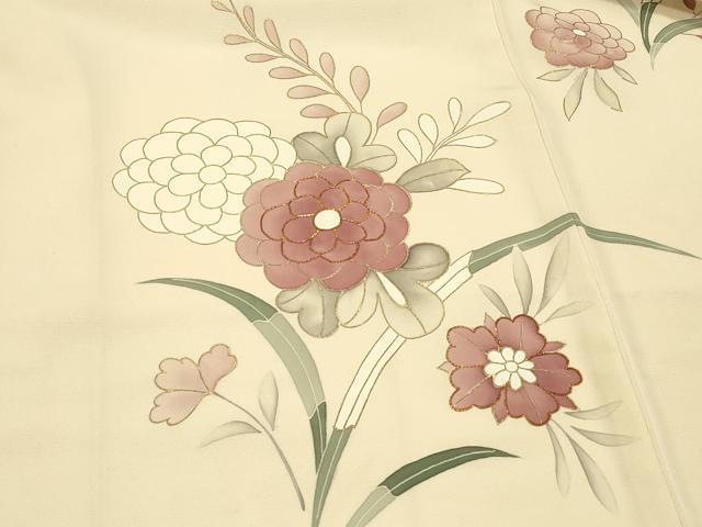 平和屋着物＃羽織　駒刺繍　草花文　金彩　正絹　逸品　CABJ5215in