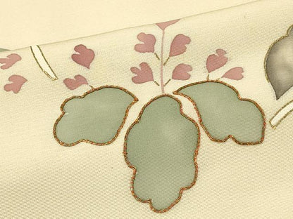平和屋着物＃羽織　駒刺繍　草花文　金彩　正絹　逸品　CABJ5215in