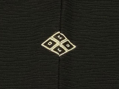 平和屋着物＃羽織　寿光織　枝葉文　黒地　金銀糸　正絹　逸品　CABJ5222in
