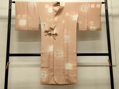 平和屋着物＃道中着　色紙重ね花文　暈し染め　ロング丈　正絹　逸品　CABJ5223in